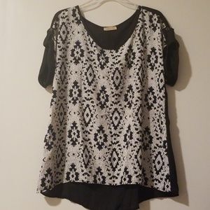 Black and white blouse